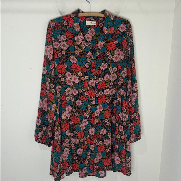 NATURAL LIFE Ansley Woven Tunic Shirt Dress Floral Size XL - Picture 15 of 15